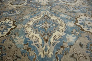 Brownish Gray Floral 9X12 Transitional Osh Chobi Oriental Rug