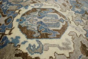Brownish Gray Floral 9X12 Transitional Osh Chobi Oriental Rug