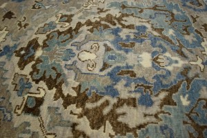 Brownish Gray Floral 9X12 Transitional Osh Chobi Oriental Rug