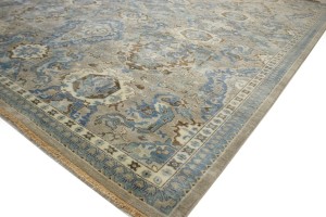 Brownish Gray Floral 9X12 Transitional Osh Chobi Oriental Rug