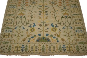 Ivory Floral 5X8 Osh Chobi Oriental Rug
