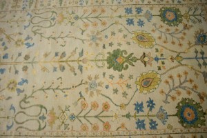 Ivory Floral 5X8 Osh Chobi Oriental Rug