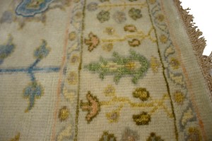 Ivory Floral 5X8 Osh Chobi Oriental Rug