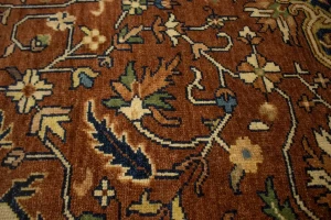 Rust & Navy Floral Traditional 9X12 Heriz Serapi Oriental Rug