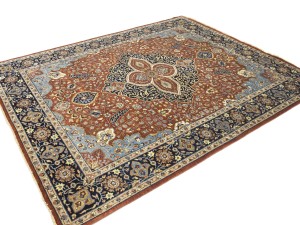Rust Floral 8X10 Sarouk Goravan Heriz Oriental Rug