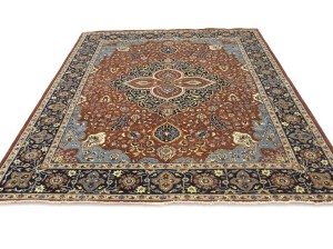 Rust Floral 8X10 Sarouk Goravan Heriz Oriental Rug