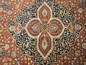 Rust Floral 8X10 Sarouk Goravan Heriz Oriental Rug