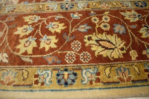 Beige Floral 9X12 Rare Heriz Serapi Oriental Rug