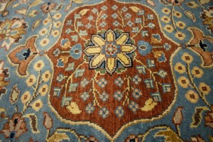 Beige Floral 9X12 Rare Heriz Serapi Oriental Rug