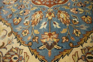 Beige Floral 9X12 Rare Heriz Serapi Oriental Rug