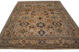 Rust Tribal Geometric 8X10 Indo-Karajeh Oriental Rug