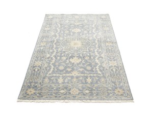 Slate Floral Transitional 4X6 Oriental Rug