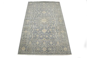 Muted Slate Floral 5x8 Modern Oriental Rug