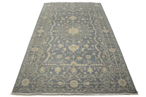 Muted Slate Floral 5x8 Modern Oriental Rug