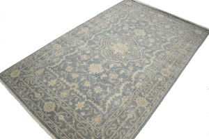 Muted Slate Floral 5x8 Modern Oriental Rug
