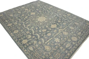 Slate Floral Transitional 8X10 Oriental Rug