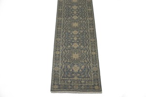 Slate Floral Transitional 3X14 Oriental Runner Rug