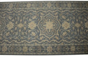 Slate Floral Transitional 3X14 Oriental Runner Rug