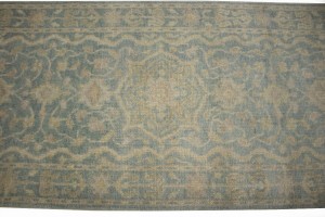 Teal Floral Transitional 3X14 Oriental Runner Rug
