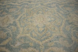 Teal Floral Transitional 3X14 Oriental Runner Rug