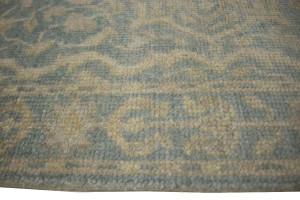 Teal Floral Transitional 3X14 Oriental Runner Rug