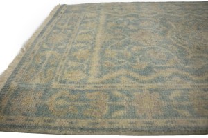 Teal Floral Transitional 3X14 Oriental Runner Rug