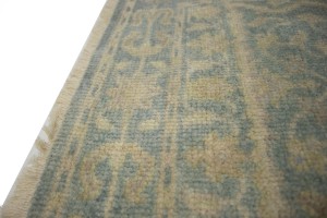 Teal Floral Transitional 3X14 Oriental Runner Rug