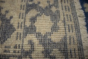 Slate Blue Floral 4X6 Oriental Rug