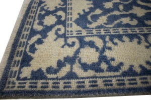 Slate Blue Floral 4X6 Oriental Rug