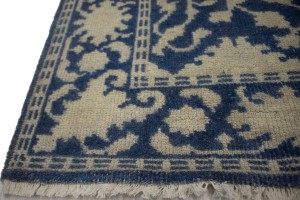 Slate Blue Floral 4X6 Oriental Rug