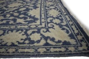 Slate Blue Floral 5X8 Oriental Rug