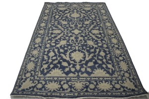 Slate Blue Floral 5X8 Oriental Rug