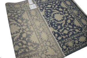 Slate Blue Floral 5X8 Oriental Rug