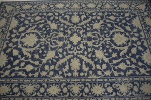 Slate Blue Floral 5X8 Oriental Rug