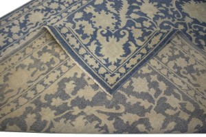 Slate Blue Floral 9X12 Oriental Rug