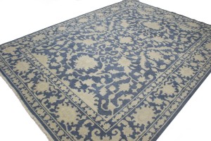 Slate Blue Floral 9X12 Oriental Rug