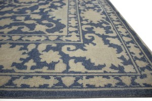 Slate Blue Floral 9X12 Oriental Rug