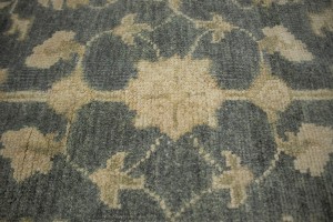 Dark Slate Floral Transitional 8X8 Oriental Round Rug