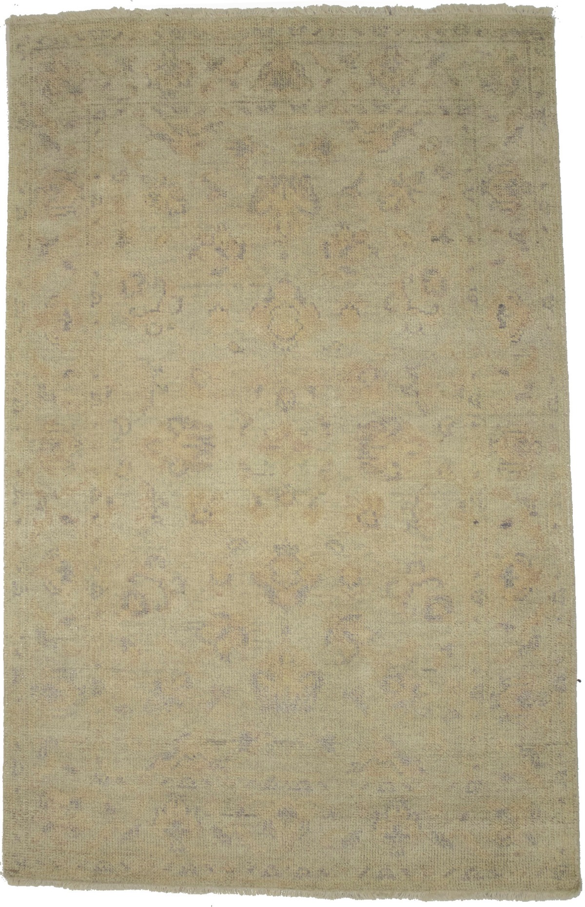 Cream Floral 4X6 Oushak Chobi Oriental Rug