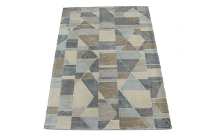 Multicolored Geometric 5X8 Modern Oriental Rug