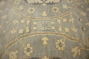 Gray Floral 8X10 Oushak Chobi Oriental Rug