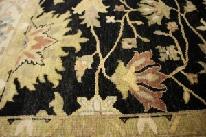 Black Floral 9X12 Osh Chobi Peshawar Oriental Rug