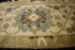 Black Floral 9X12 Osh Chobi Peshawar Oriental Rug