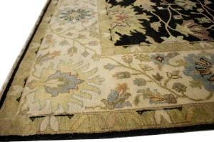 Black Floral 9X12 Osh Chobi Peshawar Oriental Rug