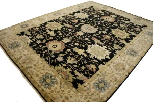 Black Floral 9X12 Osh Chobi Peshawar Oriental Rug