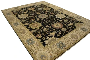 Black Floral 9X12 Osh Chobi Peshawar Oriental Rug