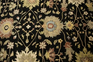 Black Floral 9X12 Osh Chobi Peshawar Oriental Rug