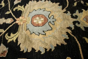 Black Floral 9X12 Osh Chobi Peshawar Oriental Rug