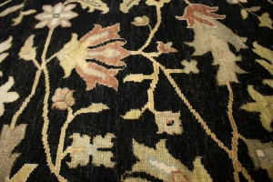 Black Floral 9X12 Osh Chobi Peshawar Oriental Rug