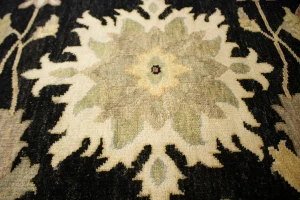 Black Floral 9X12 Osh Chobi Peshawar Oriental Rug